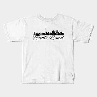 Toronto Skyline - Black Kids T-Shirt